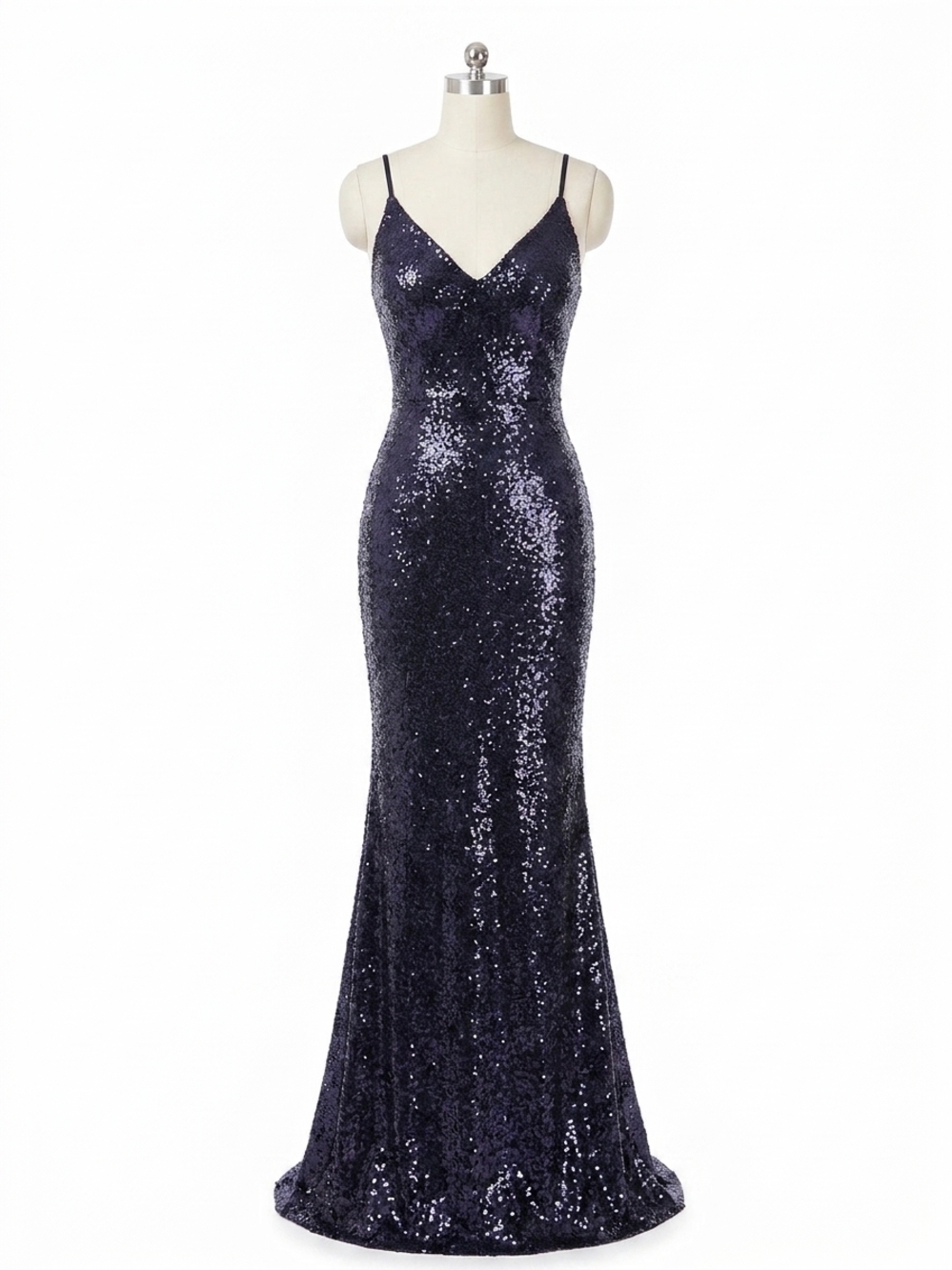 NEW CLARISSE v-neck mermaid maxi dress in heather/gold